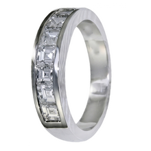 Afbeelding in Gallery-weergave laden, Asscher geslepen diamanten trouwring 3.50 karaat Witgoud 10K herenring

