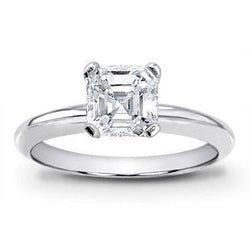 Asscher Echt Diamanten Solitaire Ring