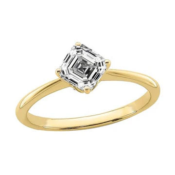 Asscher Echt Diamond Solitaire Ring Geelgouden Dames Sieraden 2 Karaat