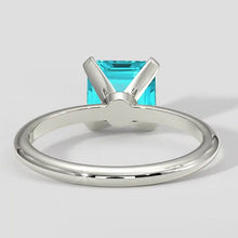 Afbeelding in Gallery-weergave laden, Asscher Paraiba Ring Solitaire 14k
