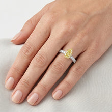 Afbeelding in Gallery-weergave laden, Authentiek VVS Zuiverheid Fancy Gele Diamant Sieraad Ring 1,5
