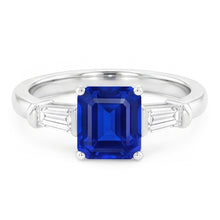 Afbeelding in Gallery-weergave laden, Baguette Diamond Three Stone Emerald Shaped Ring 1,25 karaat
