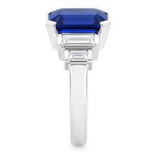 Afbeelding in Gallery-weergave laden, Baguette Diamond &amp; Radiant Cut Blue Sapphire Ring Bar Set 2 karaat
