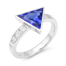 Afbeelding in Gallery-weergave laden, Baguette Natuurlijke echte diamant ( niet in het laboratorium gekweekt )en ring biljoen bezel set...
