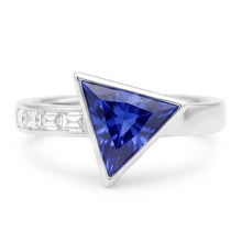 Afbeelding in Gallery-weergave laden, Baguette Natuurlijke echte diamant ( niet in het laboratorium gekweekt )en ring biljoen bezel set...
