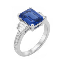 Afbeelding in Gallery-weergave laden, echte baguette diamant 3.50karaat ring bovenaanzicht
