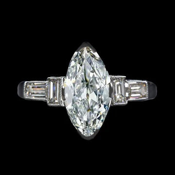 Baguette & Marquise Old Miner Echt Diamond Anniversary Ring 5,50 Karaat