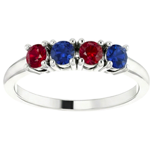 Afbeelding in Gallery-weergave laden, echte round saffier 0.80karaat eternity ring vooraanzicht
