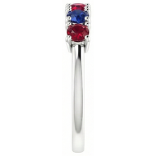 Afbeelding in Gallery-weergave laden, echte round saffier 0.80karaat eternity ring bovenaanzicht
