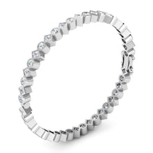 Afbeelding in Gallery-weergave laden, Bangle Golf Stijl Prinses En Ronde Echte Diamanten Omlijsting Set
