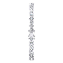 Bangle Golfstijl Princess en Rond Labgekweekt Kastzetting