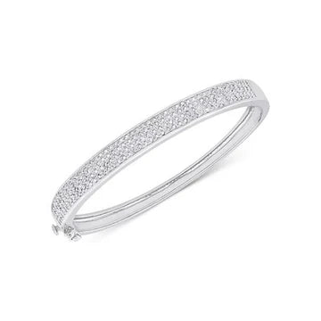 Bangle 4 Karaats Ronde Geslepen Echt Diamanten Wit Goud 14K