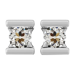Antiek Cushion Diamant Oorhangers 2 karaat – 14 Karaat Witgoud
