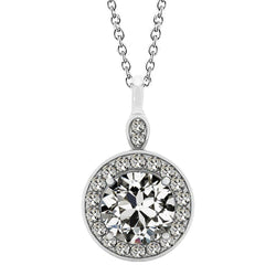 Antiek Cushion Fijne Diamant Halo in 14 Karaat Witgoud – 1,50