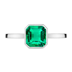 Fijne Smaragd Bezel Gezet Sieraadsteen Ring 2 karaat in 14K