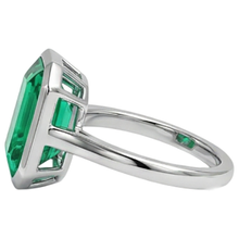 Afbeelding in Gallery-weergave laden, Smaragd Edelsteen Ring 2-karaat 14K Witgoud – bovenaanzicht
