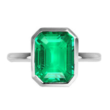 Afbeelding in Gallery-weergave laden, Edelsteen Ring 14K Witgoud met Smaragd – hoofdaanzicht
