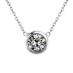 14 Karaat Witgoud Bezel Gezet Diamant Druppel Hanger 1,50 karaat