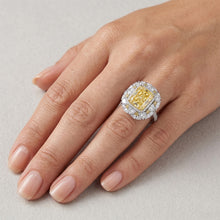 Afbeelding in Gallery-weergave laden, Bicolor 14K Goud VVS Gele Kanarie Diamant Ring 8 karaat
