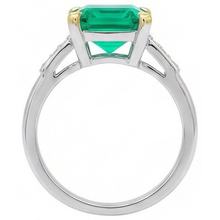 Afbeelding in Gallery-weergave laden, Edelsteen Ring Bicolor 14K Goud met Colombiaanse Smaragd – bovenaanzicht
