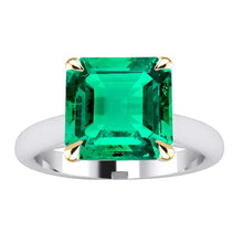 Afbeelding in Gallery-weergave laden, Smaragd Sieraadsteen Ring 5-karaat Bicolor 14K Goud – hoofdaanzicht
