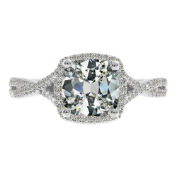 Briljant Halo Ring met Gespleten Band Briljant – 5,50 karaat