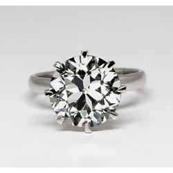 14K Witgoud Old Mine Slijpvorm Fijne Diamant Solitaire Ring 2,50