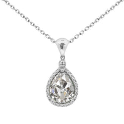 Old Mine Slijpvorm Briljant Druppel Hanger in 14K Witgoud – 1,50