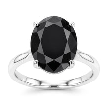 Afbeelding in Gallery-weergave laden, Verlovingsring met zwarte diamant 3,5 karaat natuurlijke peervormige solitair kathedraal 14k witgoud
