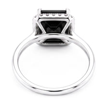 Afbeelding in Gallery-weergave laden, Zwarte Diamanten Sieraden 3,5 Karaat Echte Radiant Halo Ring 14K Witgoud
