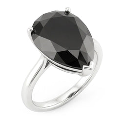 Zwarte Diamant Sieraden 5 Karaat Echte Peervormige Solitairering 14K Witgoud