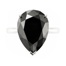Afbeelding in Gallery-weergave laden, Zwarte Diamant Sieraden 5 Karaat Echte Peervormige Solitairering 14K Witgoud
