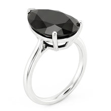Afbeelding in Gallery-weergave laden, Zwarte Diamant Sieraden 5 Karaat Echte Peervormige Solitairering 14K Witgoud
