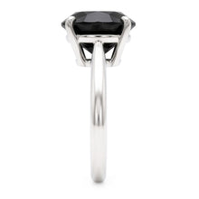 Afbeelding in Gallery-weergave laden, Zwarte diamanten sieraad - 5 karaat echte ronde solitaire gladde ring in 14k witgoud
