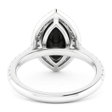 Afbeelding in Gallery-weergave laden, Zwarte Diamant Sieraden 6 Karaat Echte Marquise Halo Ring 14K Witgoud
