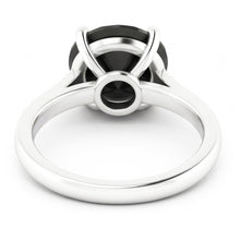 Afbeelding in Gallery-weergave laden, Trouwring met zwarte diamant 3,5 karaat echte ronde solitair kathedraal 14K witgoud

