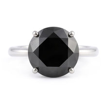 Afbeelding in Gallery-weergave laden, Zwarte Diamant Trouwring 5 Karaat Echte Ronde Solitair 14k Witgoud
