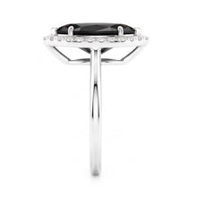 Afbeelding in Gallery-weergave laden, Zwarte diamanten ring 11 karaat echte marquise halo 14k witgoud

