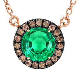 High-end Bruine Diamant Colombiaanse Smaragd Edelsteen Hanger