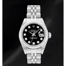 Afbeelding in Gallery-weergave laden, Rolex Datejust 26 mm Zwarte Diamanten Wijzerplaat Bouwjaar 2002 Dameshorloge
