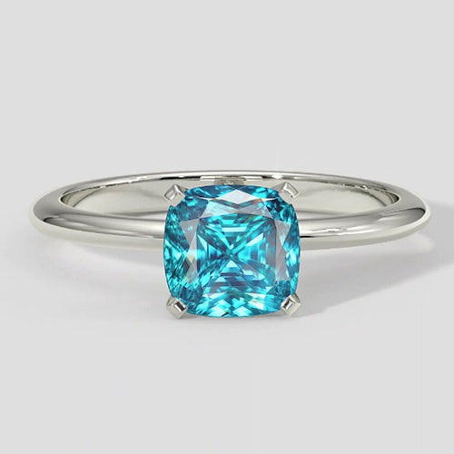 Blauwachtige kussen Paraiba ring