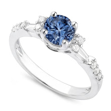 Afbeelding in Gallery-weergave laden, Blauwe Diamanten Verlovingsring
