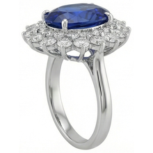 Afbeelding in Gallery-weergave laden, Blauwe Saffier Gouden 14K I
GI GECERTIFICEERDE Diamanten Ring
