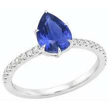 Afbeelding in Gallery-weergave laden, Blauwe Saffier Ring Met Pave Set Diamanten Accenten Goud 4,50 Karaat

