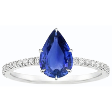 Afbeelding in Gallery-weergave laden, Blauwe Saffier Ring Met Pave Set Diamanten Accenten Goud 4,50 Karaat

