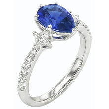 Afbeelding in Gallery-weergave laden, echte round diamant 3karaat ring zijaanzicht
