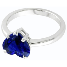 Afbeelding in Gallery-weergave laden, Blauwe Saffier Solitaire Hartvormige Ring 2 Karaats 14K Goud
