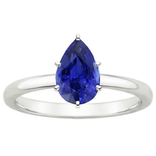Afbeelding in Gallery-weergave laden, Blauwe Saffier Solitaire Ring 4 Karaats Edelsteen Wit Goud 14K
