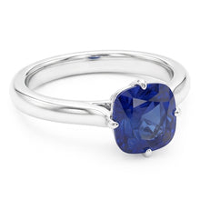 Afbeelding in Gallery-weergave laden, Blauwe Saffier Solitaire Ring Witgoud 14K Sieraden 2 Karaat
