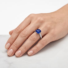 Afbeelding in Gallery-weergave laden, Blauwe Saffier Solitaire Ring Witgoud 14K Sieraden 2 Karaat
